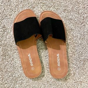 Black Slide Sandals